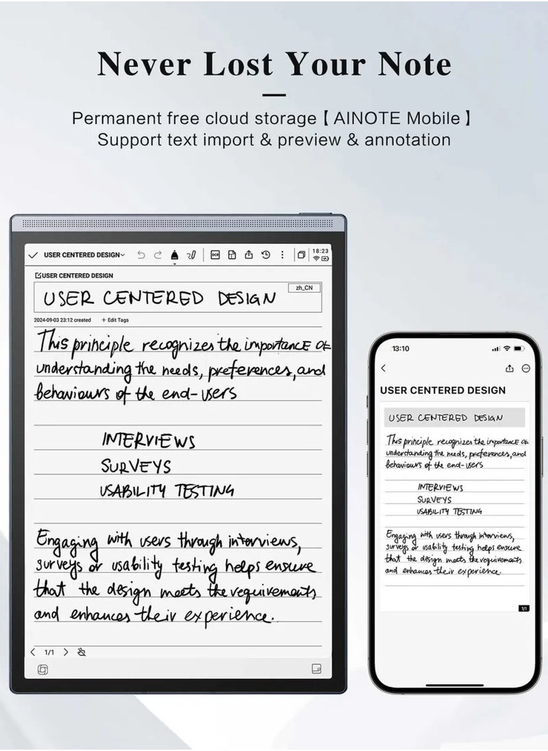 iFLYTEK - AINOTE Air 2 Ink Tablet with Stylus Pen, Voice-to-Text, Language Translation, Android System, Camera, WiFi & Bluetooth for Note Taking & Writing - Image 1