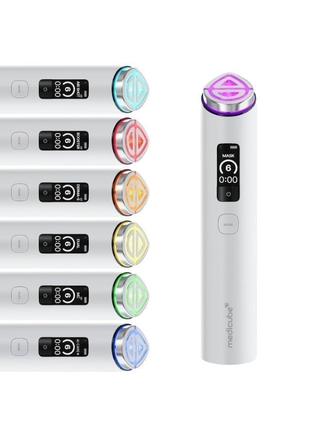 Medicube AGE-R Booster Pro X2 White | 8-in-1 Smart Facial Device | Booster Infusion, Microcurrent, EMS, Air Shot, 7-Color LED Therapy & Sonic Vibration | Dual Mode + Mask Mode, App-Controlled At-Home Skincare Tool for Pores, Firmness, Dullness & Uneven Texture - Image 1