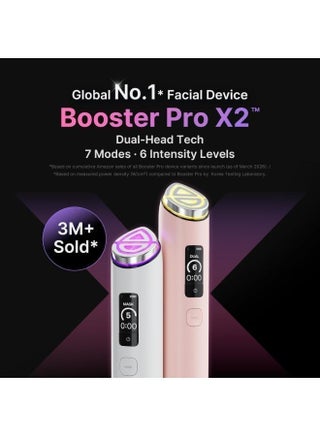 Medicube AGE-R Booster Pro X2 White | 8-in-1 Smart Facial Device | Booster Infusion, Microcurrent, EMS, Air Shot, 7-Color LED Therapy & Sonic Vibration | Dual Mode + Mask Mode, App-Controlled At-Home Skincare Tool for Pores, Firmness, Dullness & Uneven Texture - view 2