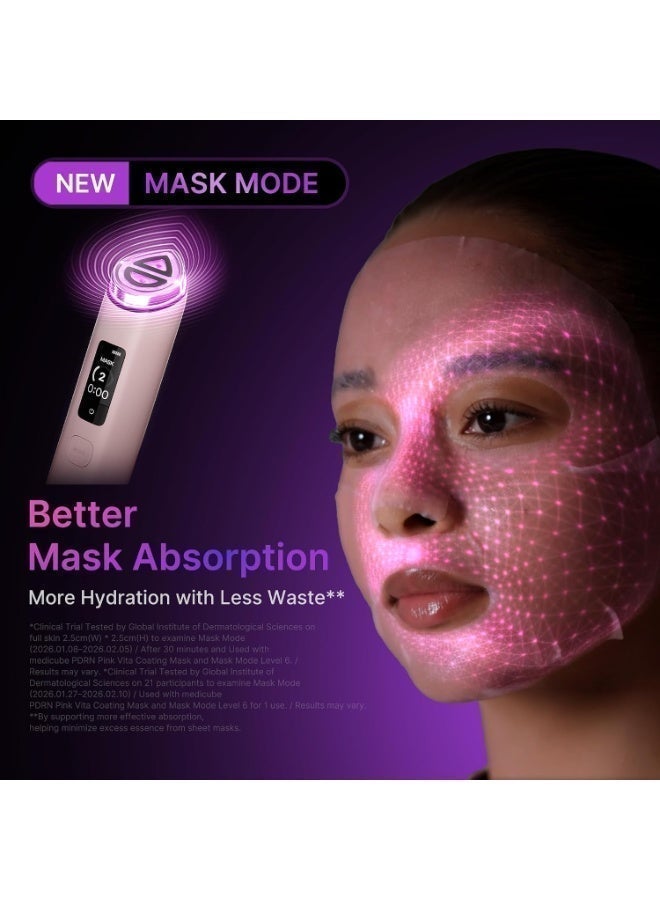 Medicube AGE-R Booster Pro X2 White | 8-in-1 Smart Facial Device | Booster Infusion, Microcurrent, EMS, Air Shot, 7-Color LED Therapy & Sonic Vibration | Dual Mode + Mask Mode, App-Controlled At-Home Skincare Tool for Pores, Firmness, Dullness & Uneven Texture - Image 5