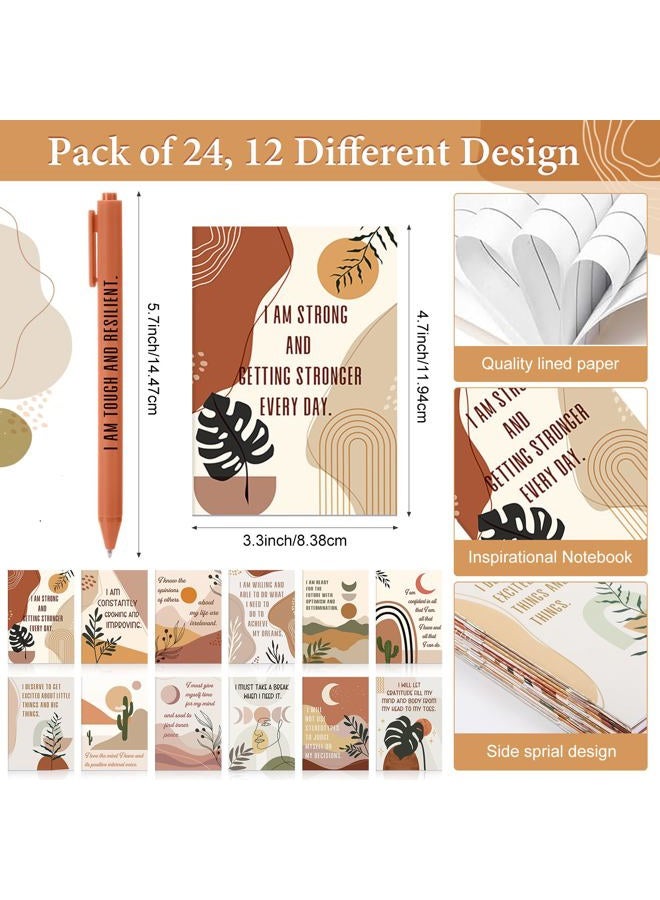 Mooliwe 72 Pcs/24 Set Positive Affirmation Gift Set for Women Gratitude Notebooks with Pens and Mini Mirrors Small Bags Motivational Encouragement Notepad for Women Coworkers Adult Party Favor - Image 2