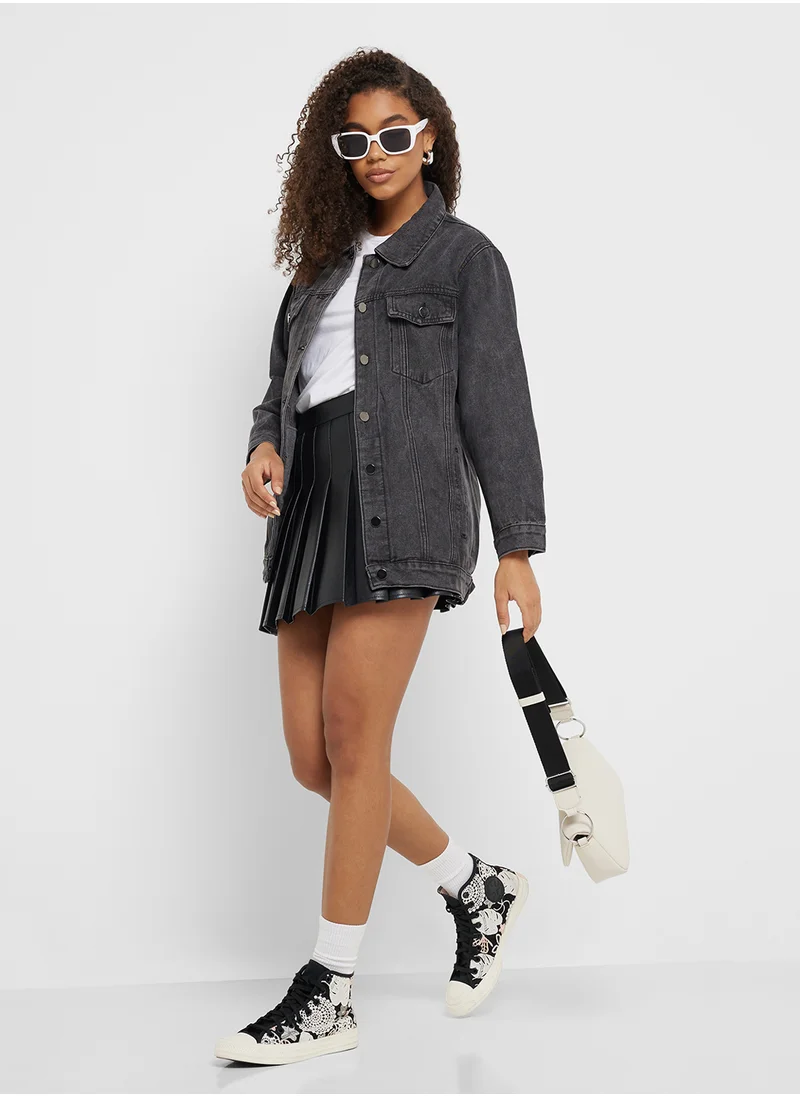جينجر Oversize Longline Denim Jacket