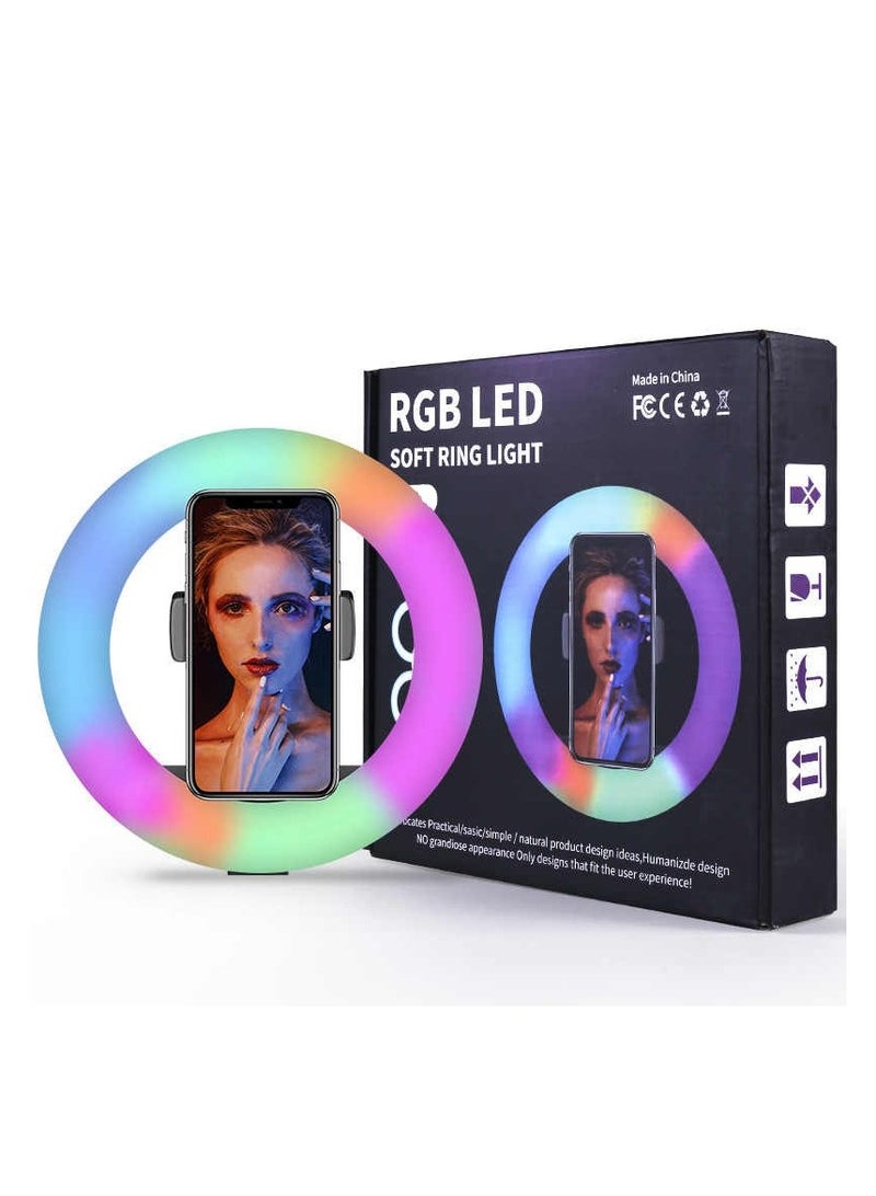 MJ-36 RGB LED Soft Ring Light With Phone Tripod Stand For Camera Smartphones Shooting Vlogging And Reels - Image 2