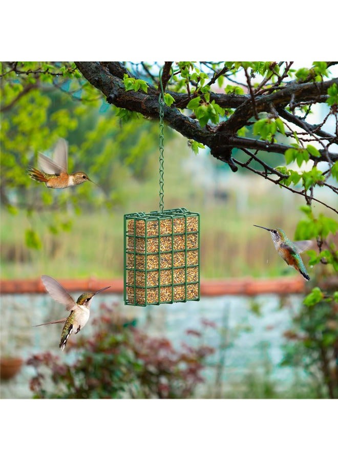 FLINTER Bird Feeder for Outdoors, Suet Feeder Hanging Bird Feeder, Bird Feeder Hanging for Garden Yard Outside - Single Suet Cake Feeders fo Attracting Birds, Green - Image 5