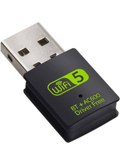 Generic USB WiFi Bluetooth Adapter 600Mbps Dual Band 2.4/5GHz for Middle East Desktop WiFi Dongle, Strong Signal Receiver for PC/Laptop, Plug & Play, Heat Resistant Design  - Image 1