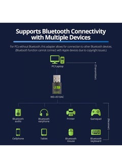 Generic USB WiFi Bluetooth Adapter 600Mbps Dual Band 2.4/5GHz for Middle East Desktop WiFi Dongle, Strong Signal Receiver for PC/Laptop, Plug & Play, Heat Resistant Design  - Image 4