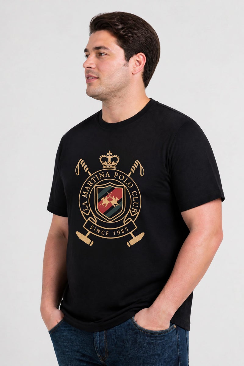 La Martina Men Crew Neck Short Sleeve Graphic Print T-Shirt, Navy - Image 4