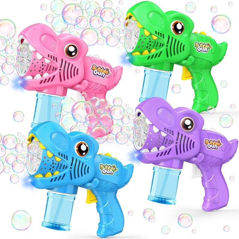 Yunaking 4 Pack Bubble Machine Guns Toys for Boys Girls Ages 35 48 with 4 Bottle Solutions Kids Birthday Gift Bubble Blower for Kids Easter Toys Christmas Stocking Stuffers Valentines Outdoor Party Favors - Image 3