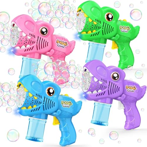 Yunaking 4 Pack Bubble Machine Guns Toys for Boys Girls Ages 35 48 with 4 Bottle Solutions Kids Birthday Gift Bubble Blower for Kids Easter Toys Christmas Stocking Stuffers Valentines Outdoor Party Favors - Image 1