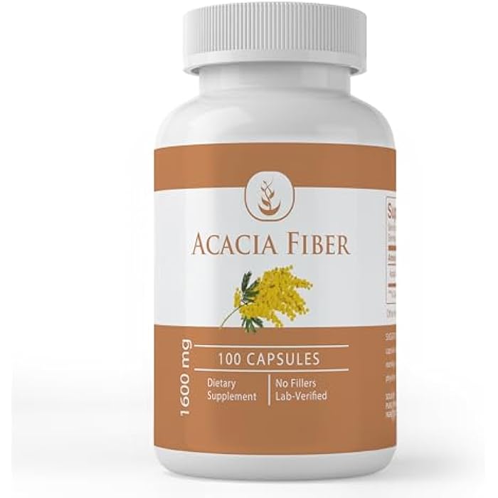 PURE ORIGINAL INGREDIENTS Acacia Fiber, (100 Capsules) Pure, No Additives Or Fillers, Lab Verified - Image 1