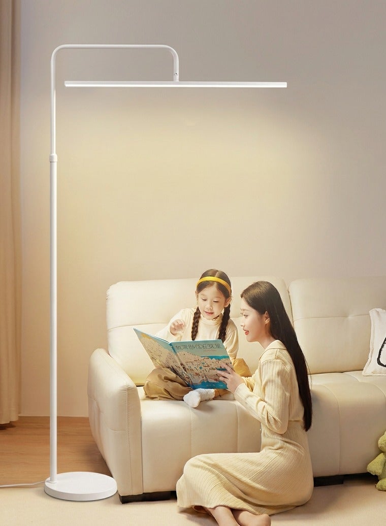 مصباح أرضي LED كامل الطيف، مصباح قائم لحماية العين مع جهاز تحكم عن بعد، مصباح دراسة، إضاءة متغيرة بسلاسة، رأس عريض 100 سم، مصباح قراءة أرضي للدراسة والمكتب وغرفة المعيشة - Image 1