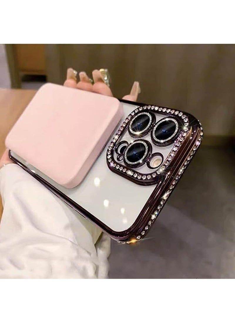 TEAM LUXURY - iPhone 15 Pro Max MagSafe Case Cover Support Wireless Charger Bling Diamond Back Cover For Women Girls Clear Soft TPU With Camera Len Protector Anti-scratch Shockproof Magnetic Phone Accessory - Image 1
