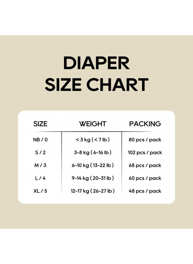 ECO BOOM Diapers, Viscose from Bamboo Diapers, Natural Soft Disposable Nappies for Infant, Size 2 Suitable for 6 to 16lb (Small - 102 Count) - Image 4