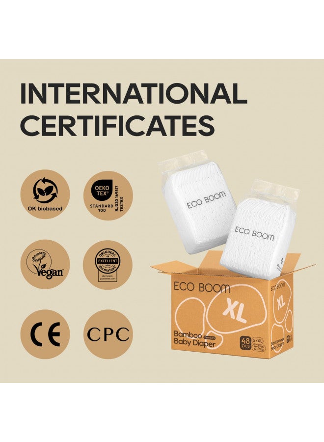 ECO BOOM Diapers, Viscose from Bamboo Diapers, Natural Soft Disposable Nappies for Infant, Size 2 Suitable for 6 to 16lb (Small - 102 Count) - Image 3