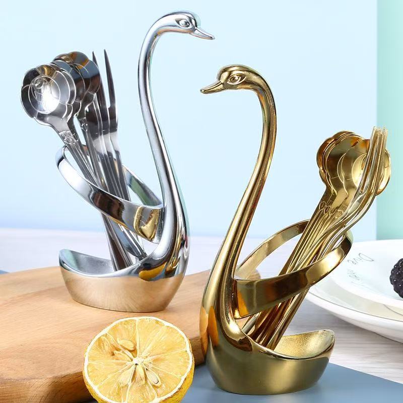 Cygnus Fruit Fork Set - 304 Stainless Steel, Creative Cute Cutlery for Home - Image 1