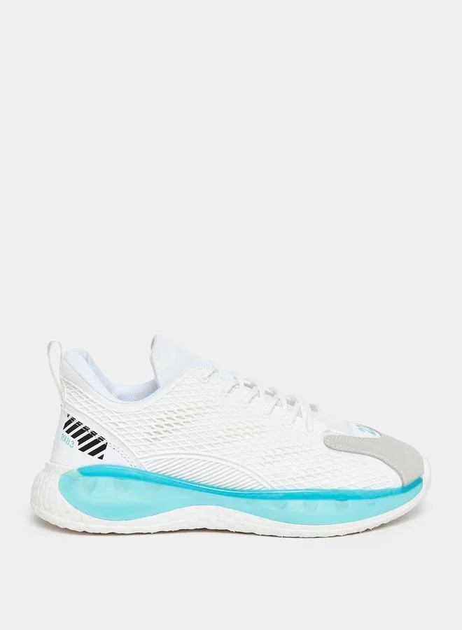 Styli Knitted Upper Popcorn Sole Lace Up Sneakers