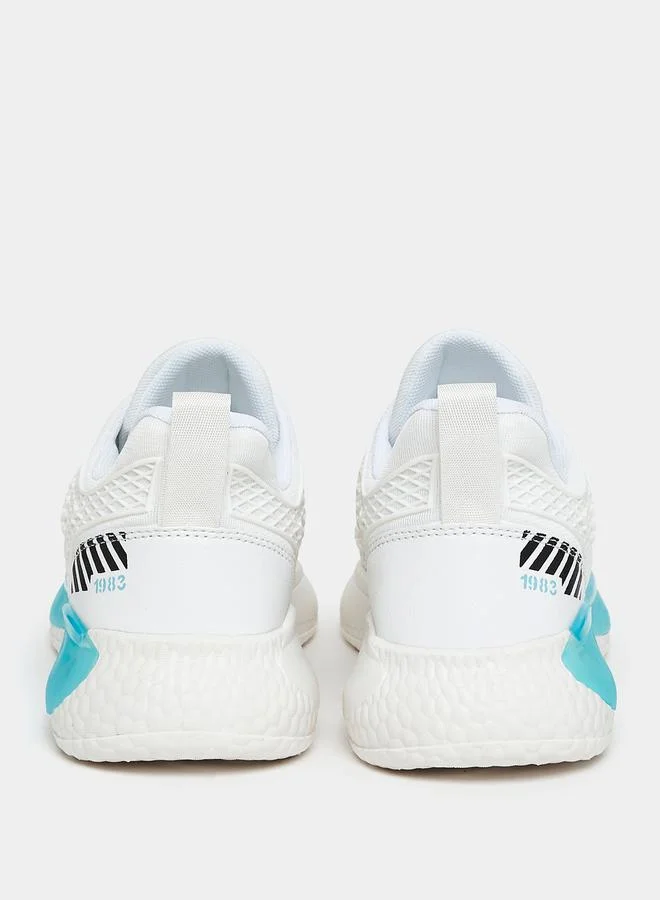Styli Knitted Upper Popcorn Sole Lace Up Sneakers