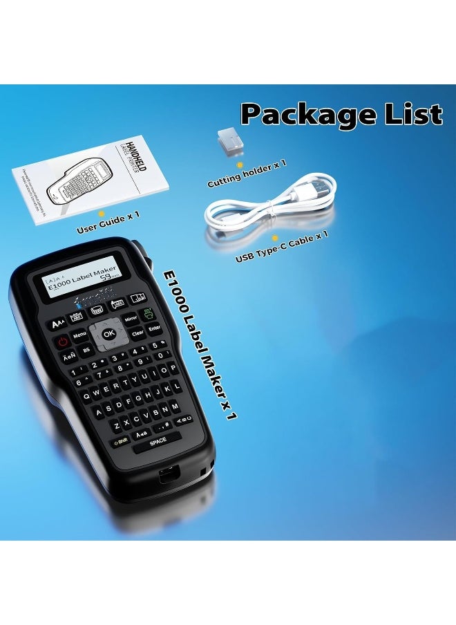melfi Melfi Handheld Label Maker Machine With Arabic And English Qwerty Keyboard | Portable Label Maker | Industrial Pro Label Printer With C-Cable, For Industrial, Home, Office (Arabic And English)  - Image 2