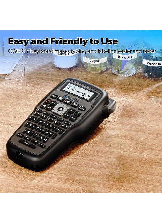 melfi Melfi Handheld Label Maker Machine With Arabic And English Qwerty Keyboard | Portable Label Maker | Industrial Pro Label Printer With C-Cable, For Industrial, Home, Office (Arabic And English)  - Image 4