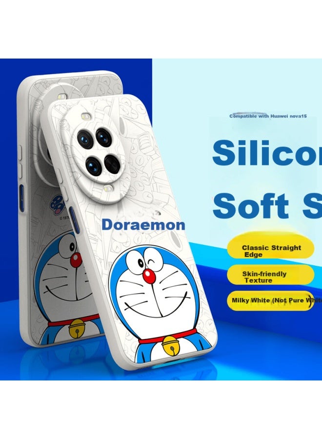Purecolor Huawei Nova 15 Full-coverage Silicone Shockproof Soft Case Cartoon Doraemon Protective Cover - Smiling Doraemon