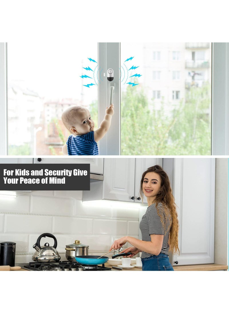 Sweet seven 125 DB Window Door Alarm 4 Pack Door Magnetic Alarm Sensor Door Alarm Door Sensor Wireless Security Alarm Door Chime for Kids' Safety Home Garage Apartment Easy to Install(included 12 batteries)  - Image 2
