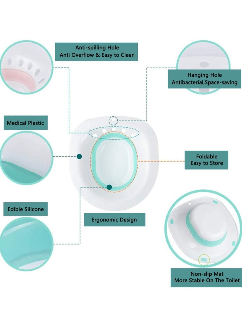 Sitz Baths for Toilet Seat, Pregnant Women Steam Seat for Hemorrhoids and Inflammation Treatment, Soaking Basin Suitable for Most Toilets