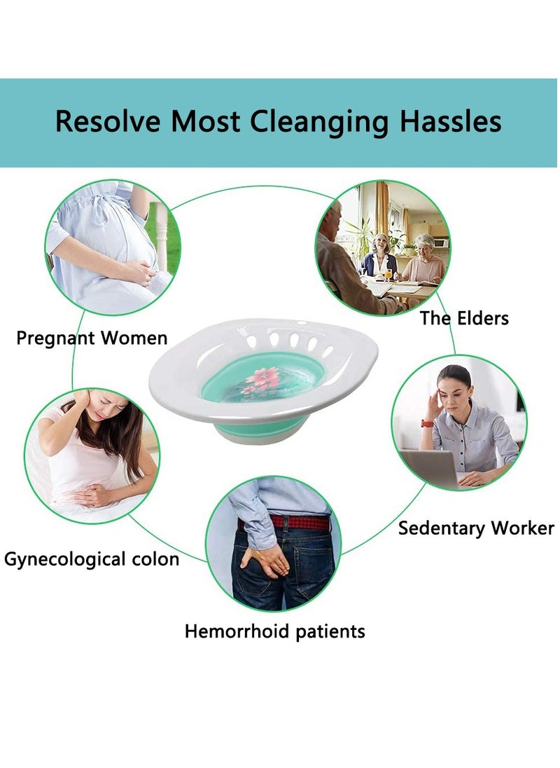 Sitz Baths for Toilet Seat, Pregnant Women Steam Seat for Hemorrhoids and Inflammation Treatment, Soaking Basin Suitable for Most Toilets