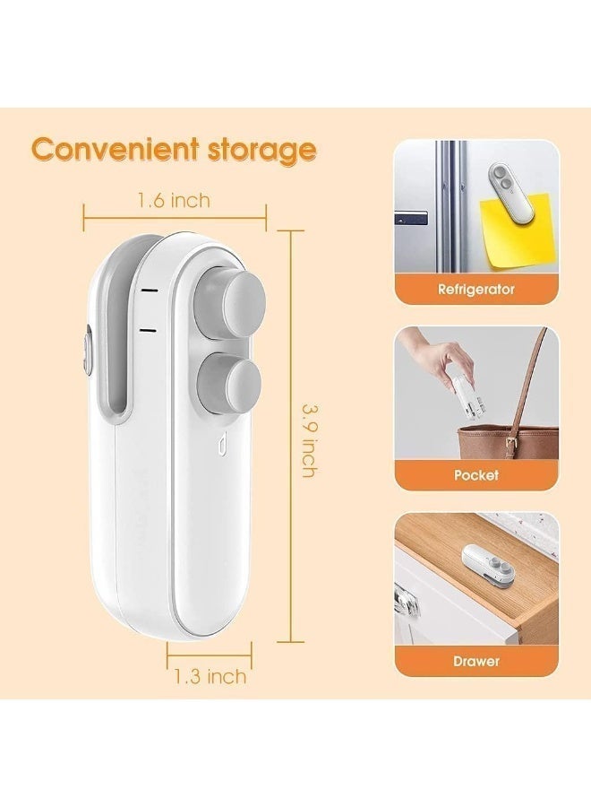 HOMIVA Rechargeable Mini Bag Sealer with Cutter – USB Heat Sealing Machine for Plastic Bags, Portable Food Snack Sealer for Chips, Foil & Storage Bags with Magnet - Image 2