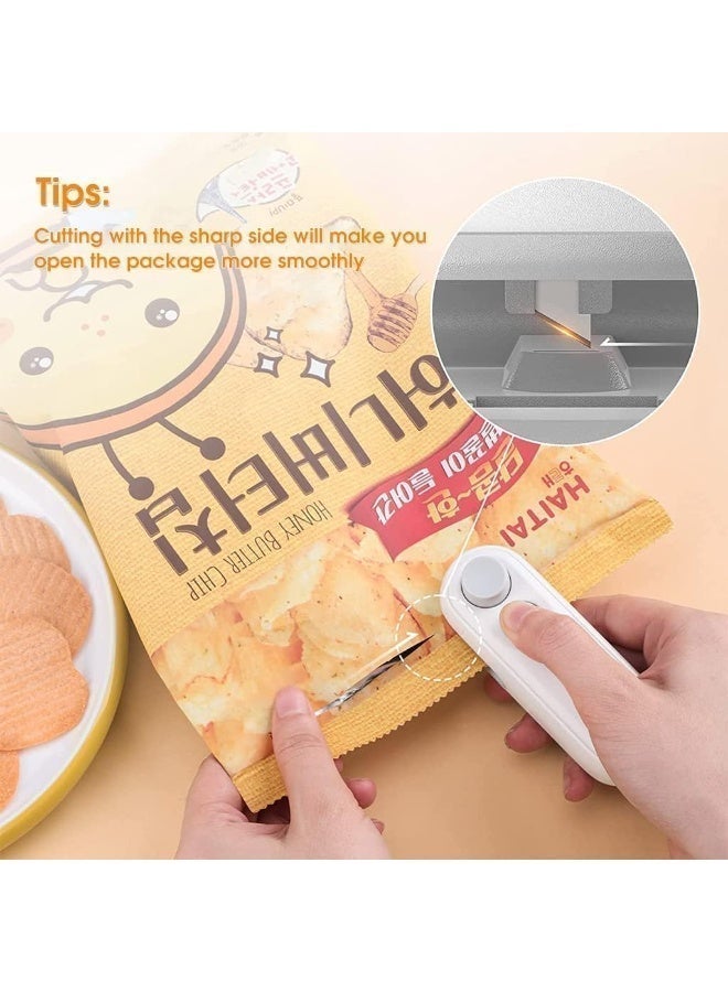 HOMIVA Rechargeable Mini Bag Sealer with Cutter – USB Heat Sealing Machine for Plastic Bags, Portable Food Snack Sealer for Chips, Foil & Storage Bags with Magnet - Image 5