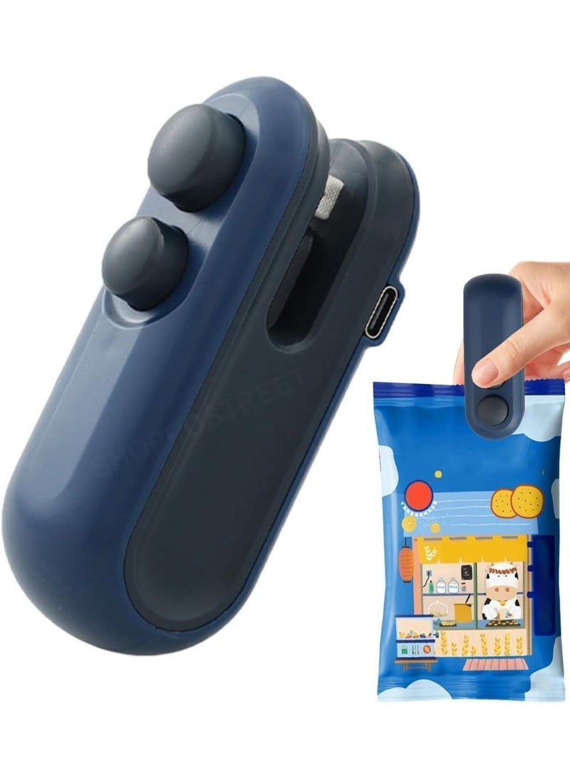 HOMIVA Rechargeable Mini Bag Sealer with Cutter – USB Heat Sealing Machine for Plastic Bags, Portable Food Snack Sealer for Chips, Foil & Storage Bags with Magnet - Image 3