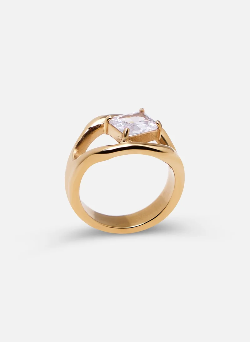 Lichi  Slim ring with large rectangular stone for Women | Best Price UAE