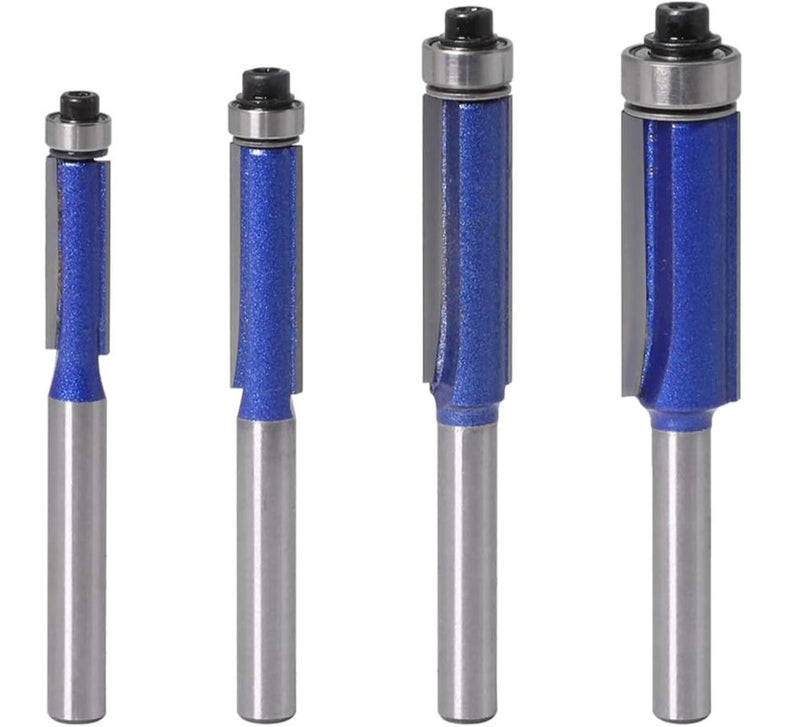 Flush Trim Router Bit Set 6/10 Inch Shank Top Bearing Flush Trim Router Bit