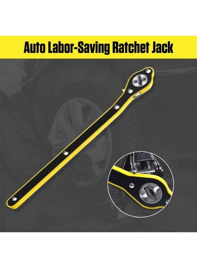 Auto Labor-Saving Ratchet Wrench with Long Handle – Scissor Jack & Tire Lug Wrench for Cars, Trucks, SUVs, and Vans - Image 2