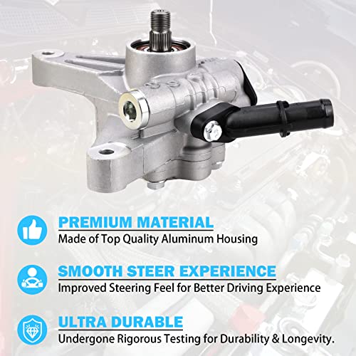 MNJWS Power Steering Pump Compatible with 2005-2008 Honda Pilot 3.5L, 2005-2010 Honda Odyssey 3.5L, 2007-2013 Acura MDX 3.7L - Replace 21-5442, 56110-RGL-A03, 56110-PVJ-A01 - Power Assist Pump Assembly - Image 5