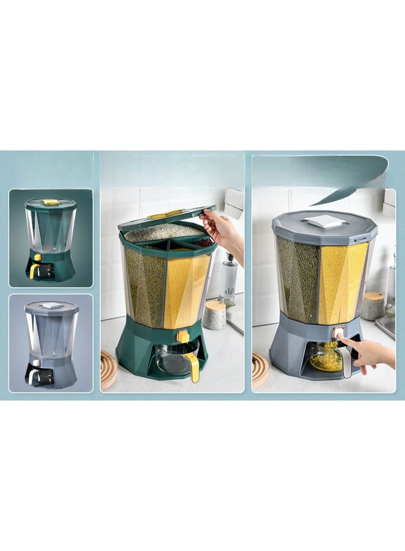 4-Grid Rotating Grain and Rice Storage. (green and gray) colour is available for 2 pieces - Image 1
