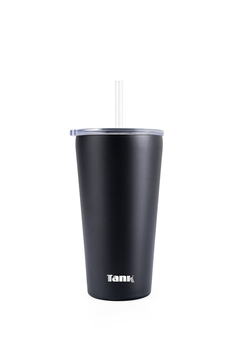Tank Ice, 480ml, Black, Stainless Steel Bottle, BPA free, insulated - Image 1