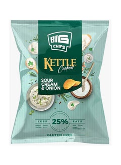 Big Chips Kettle Cooked Sour Cream and Onion Fried Potato Chips - 80g