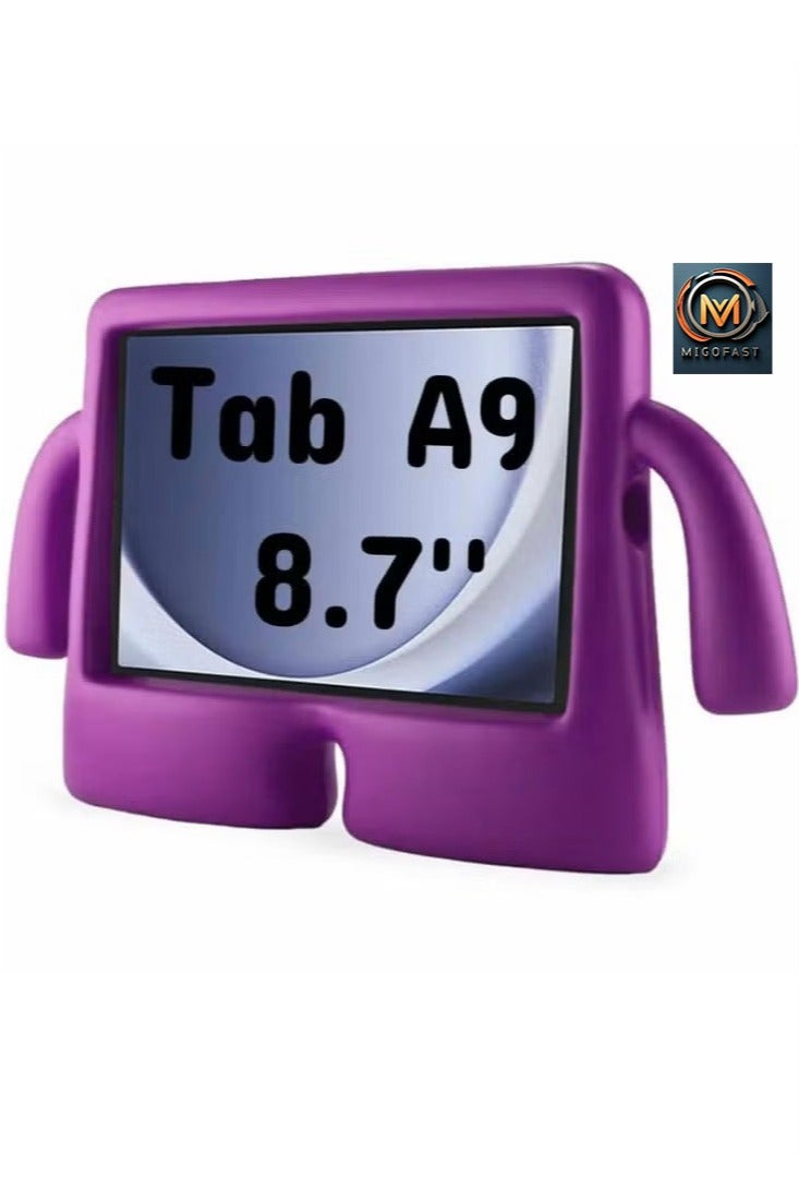 ميجوفاست جراب للأطفال لجهاز Galaxy Tab A9، غطاء مقاوم للصدمات مع حامل بمقبض، جراب واقٍ خفيف الوزن مناسب للأطفال لجهاز Galaxy Tab A9 2023 SM-X110 - أرجواني