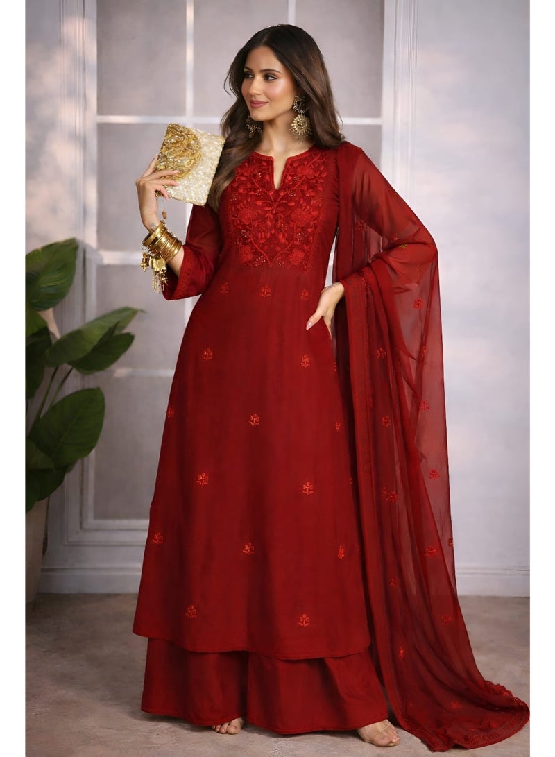 Laal Noor Anarkali Set