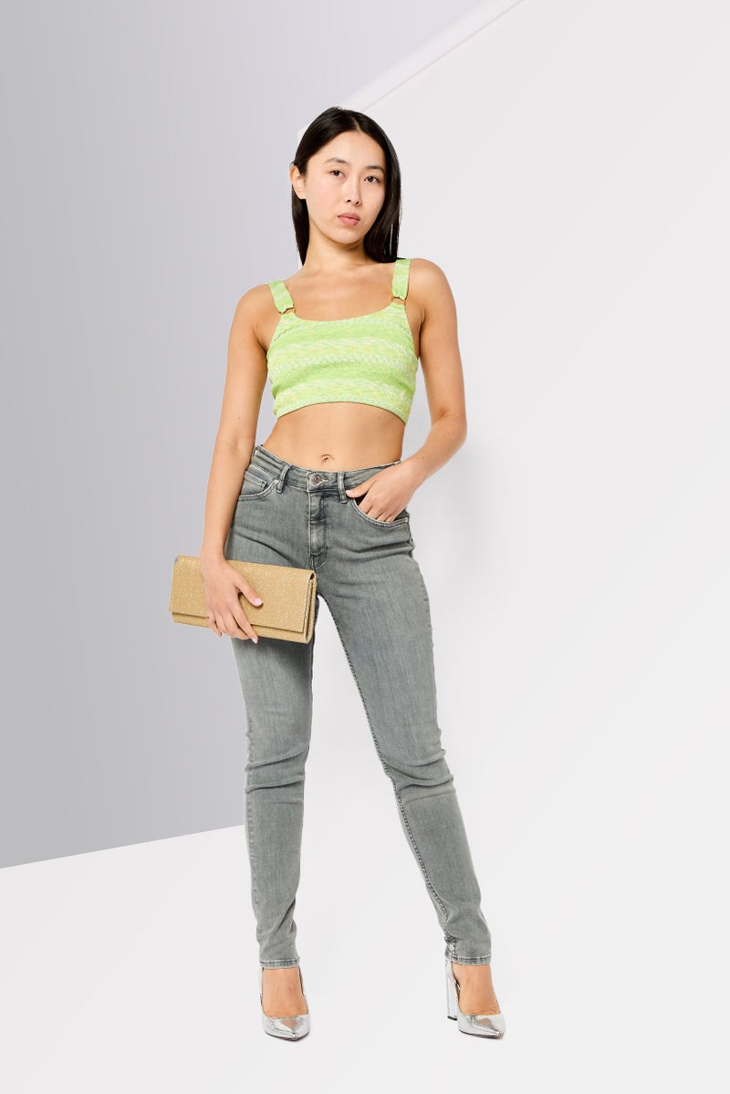 Scotch & Soda جينز دنيم مغسول للنساء بقصة عادية، رمادي - Image 2