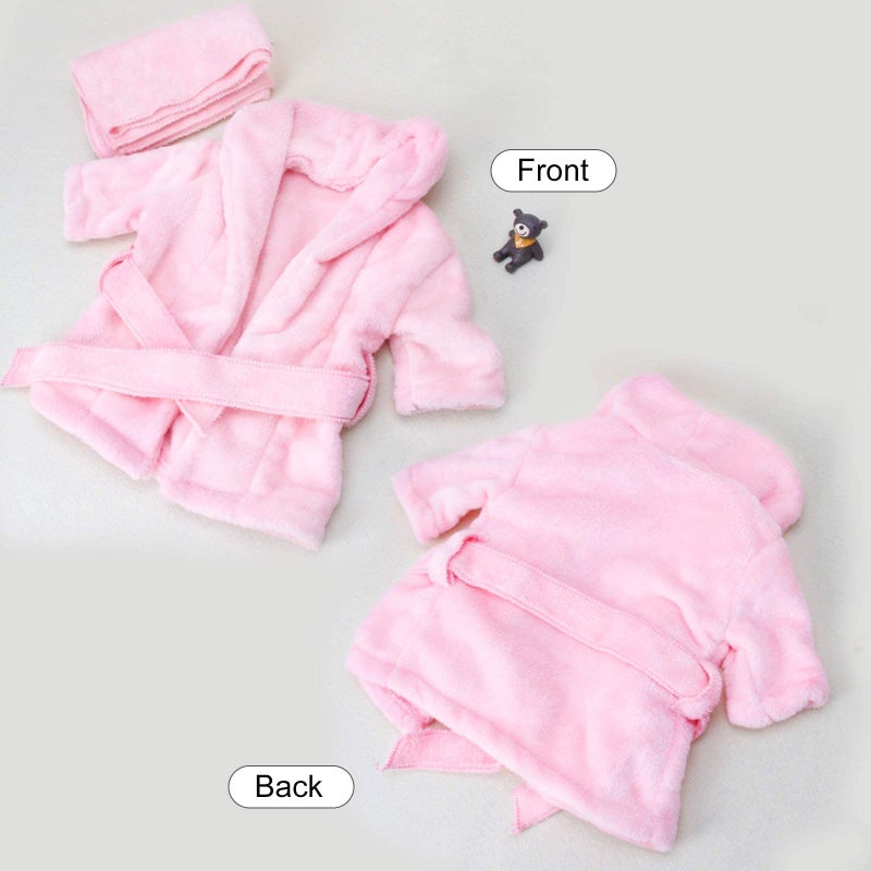 SPOKKI Newborn Photography Props Baby Girl 5 PCS Bathrobes Bath Towel Outfit with Slippers Cucumber Photo Props for Infant Boys Girls(0-6 Months) - Image 3