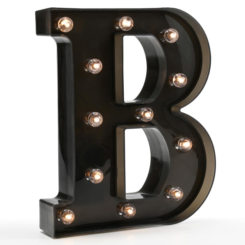 OYCBUZO Light Up Black Alphabet Marquee Letters Sign LED Marquee Number Lights Sign for Night Light Home Bar Christmas Lamp Birthday Party Wedding Decorations B