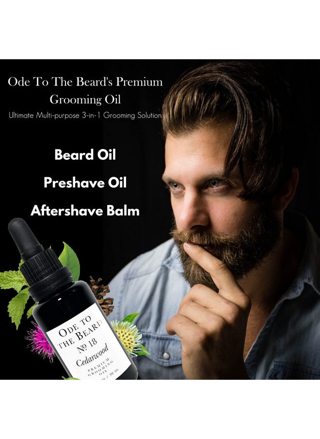 Vegan Mia Usda Organic Cedarscented Beard Oil For Men 3In1 Premium Grooming Oil With Argan Oil Jojoba And More For Beard Growth And Maintenanceode To The Beard Cedarwood Beard Oil 1 Fl Oz  - Image 2