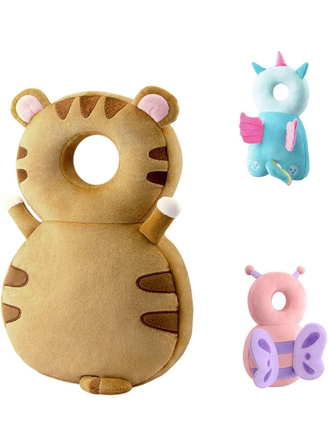 erorex Baby Head Protector Toddler Baby Head Protection Cushion Backpack Adjustable Infant Support Head Pillows Soft Baby Nursery Pillows For Crawling And Walking Brown Tiger  - Image 1