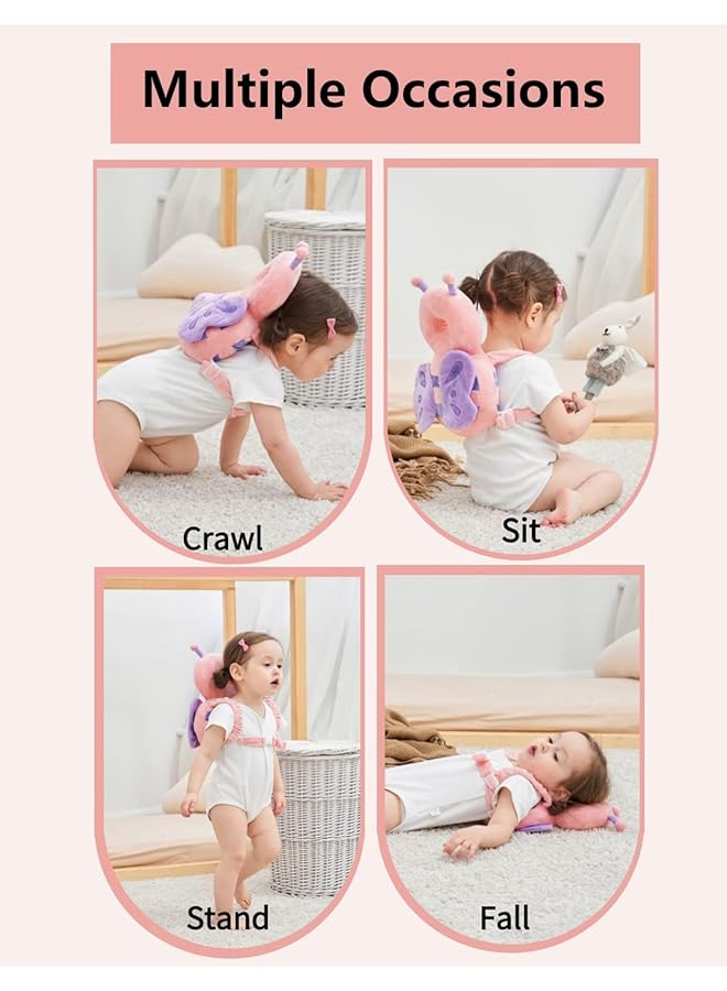 erorex Baby Head Protector Toddler Baby Head Protection Cushion Backpack Adjustable Infant Support Head Pillows Soft Baby Nursery Pillows For Crawling And Walking Brown Tiger  - Image 2