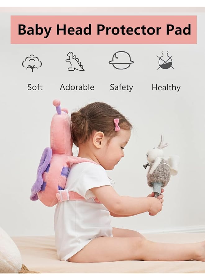 erorex Baby Head Protector Toddler Baby Head Protection Cushion Backpack Adjustable Infant Support Head Pillows Soft Baby Nursery Pillows For Crawling And Walking Brown Tiger  - Image 3