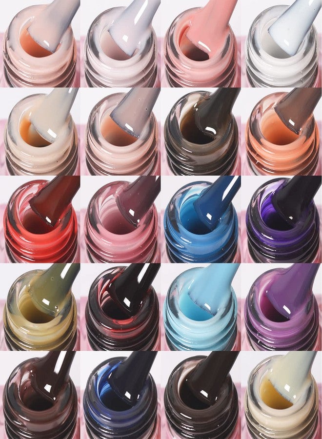DouborQ 20-Color Gel Nail Polish - Translucent, Nude, Pink, Black, Blue - Soak Off, DIY Home Salon Nail Art Manicure For Women (Classic Color) - Image 5
