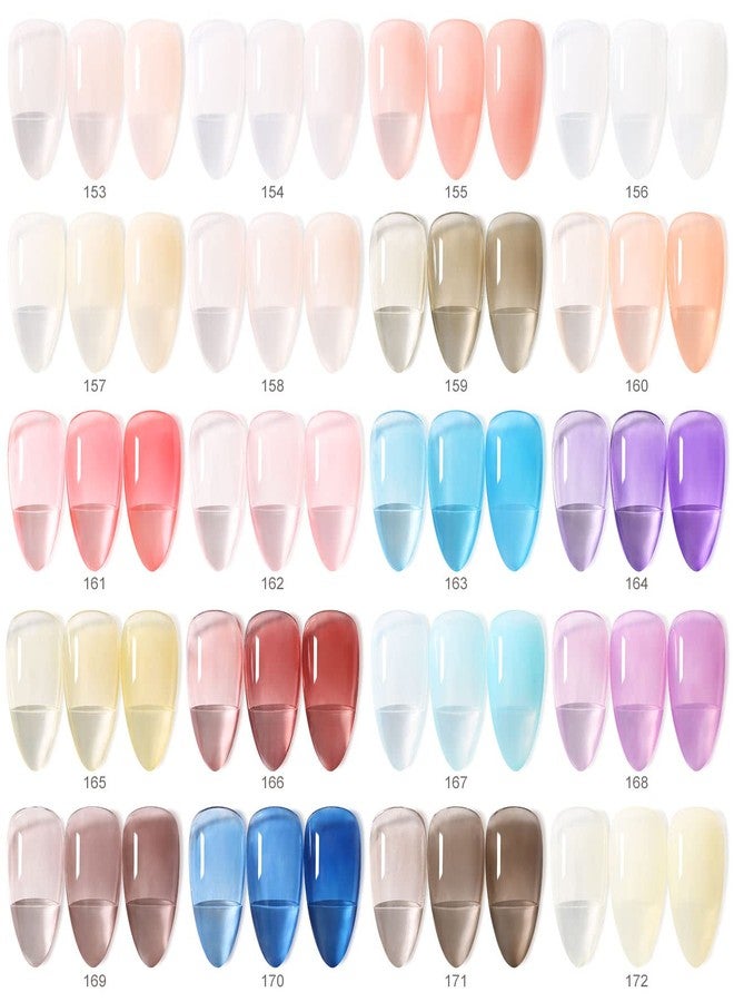 DouborQ 20-Color Gel Nail Polish - Translucent, Nude, Pink, Black, Blue - Soak Off, DIY Home Salon Nail Art Manicure For Women (Classic Color) - Image 2