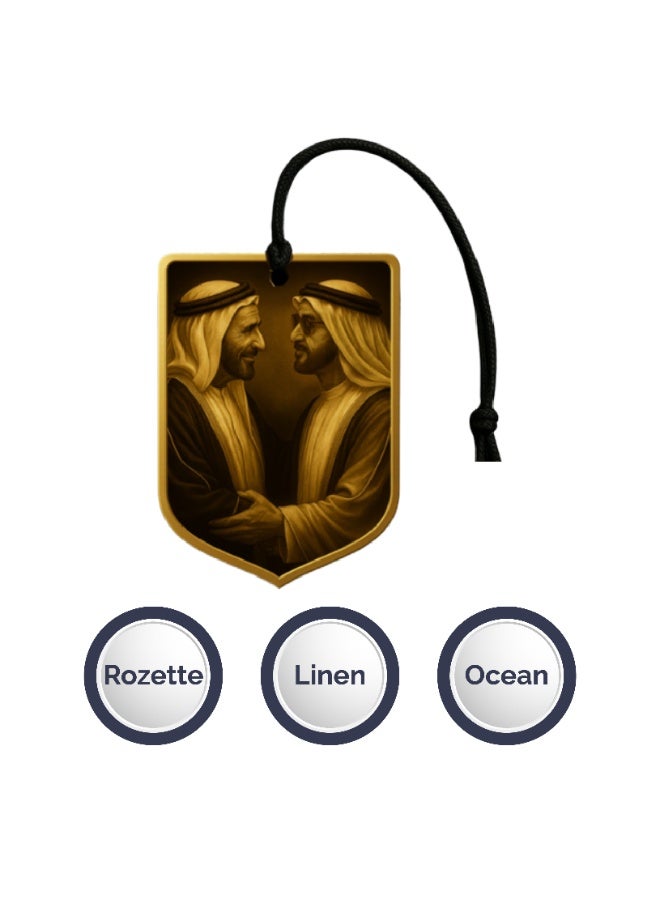 Rozette Rosette Car Air Freshener – Set of 3 (Rozette, Linen & Ocean Scents) | Long-Lasting Luxury Fragrance for Cars | Elegant Hanging Design - Image 3