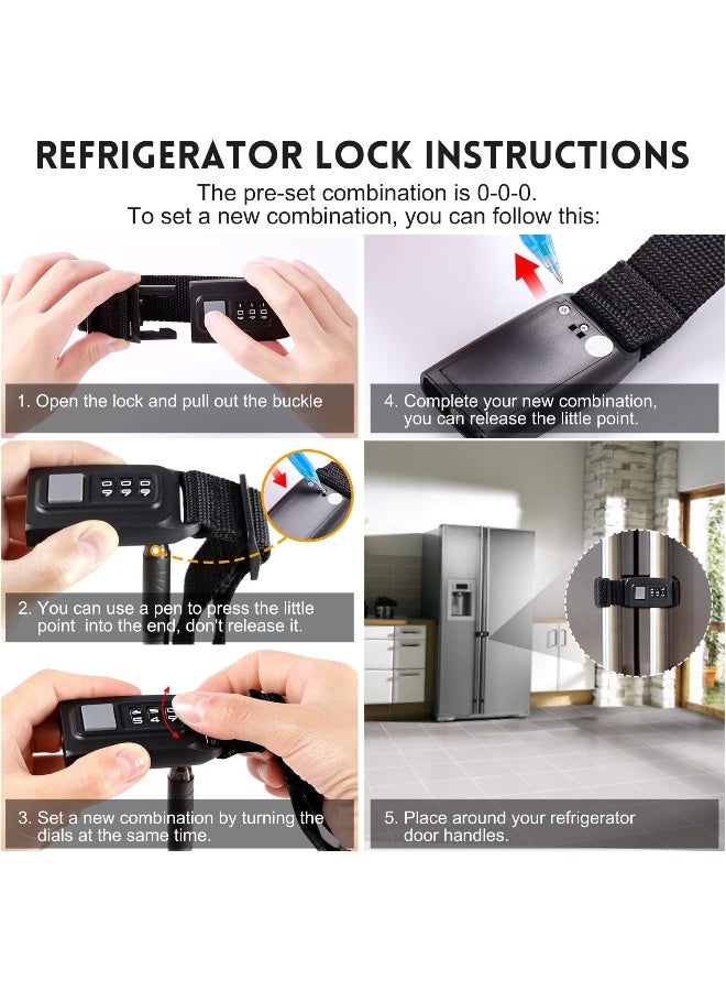 Veronica Veronica Child Safety Refrigerator Locks Multi-Functional French-Door Refrigerator and Cabinet Lock Multi Use Baby Cabinets Latches  - Image 3